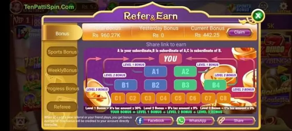 3 Patti Spin interface
