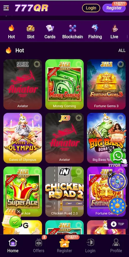 777QR Game interface