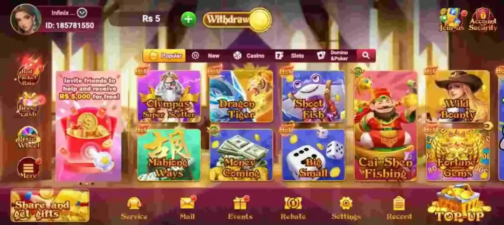 PK67 Game interface