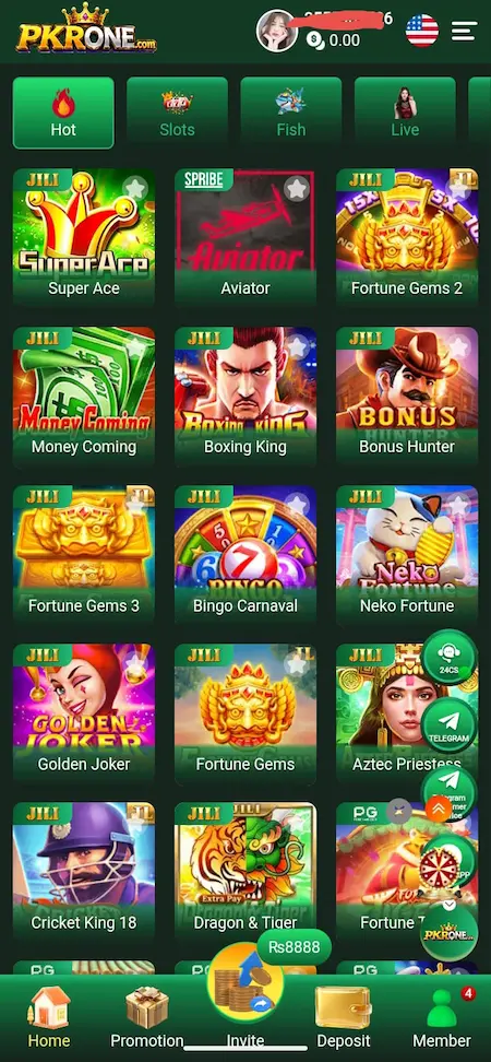 PKRONE Game interface